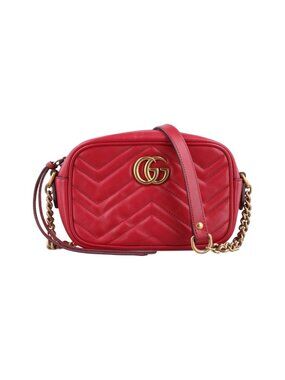 Gucci GG Marmont Red Leather Messenger